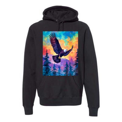 Eagle Spirit Designs Majestic Eagle Silhouette: Freedoms Colors Premium Hoodie