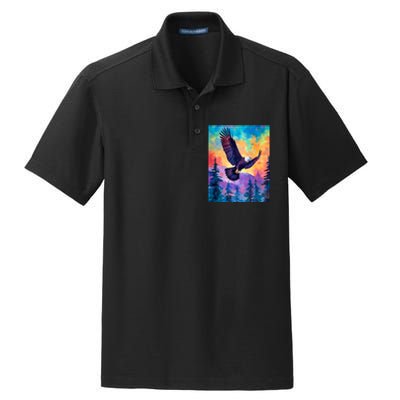 Eagle Spirit Designs Majestic Eagle Silhouette: Freedoms Colors Dry Zone Grid Polo