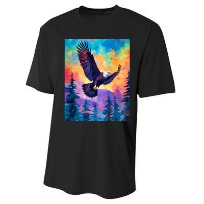 Eagle Spirit Designs Majestic Eagle Silhouette: Freedoms Colors Performance Sprint T-Shirt