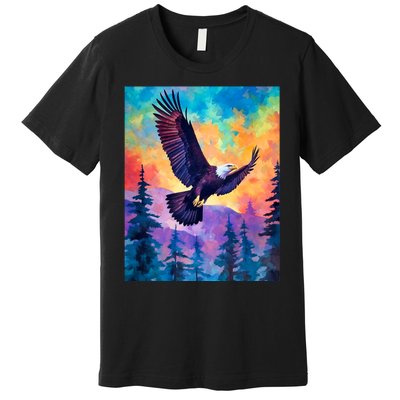 Eagle Spirit Designs Majestic Eagle Silhouette: Freedoms Colors Premium T-Shirt