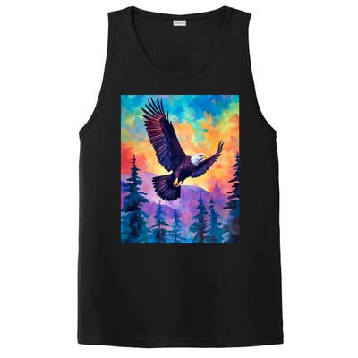 Eagle Spirit Designs Majestic Eagle Silhouette: Freedoms Colors PosiCharge Competitor Tank