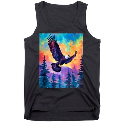 Eagle Spirit Designs Majestic Eagle Silhouette: Freedoms Colors Tank Top