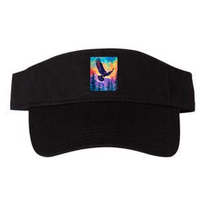 Eagle Spirit Designs Majestic Eagle Silhouette: Freedoms Colors Valucap Bio-Washed Visor