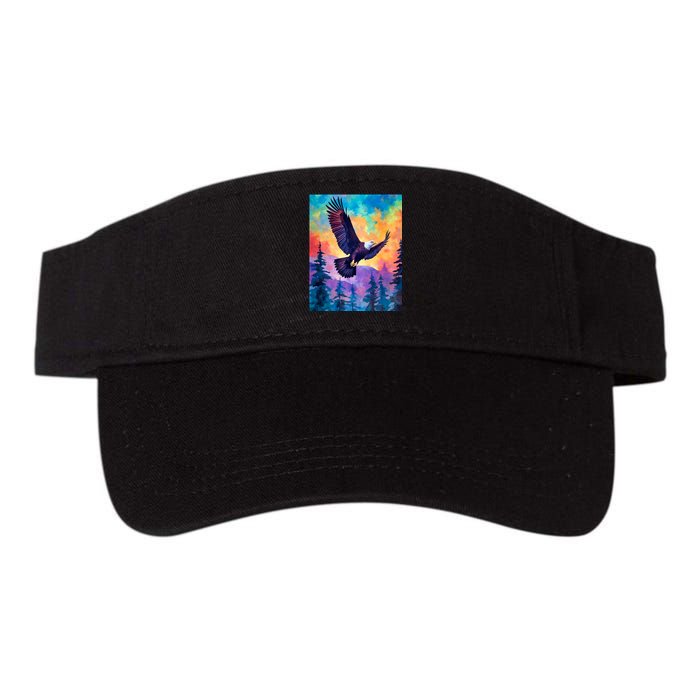 Eagle Spirit Designs Majestic Eagle Silhouette: Freedoms Colors Valucap Bio-Washed Visor