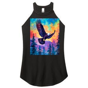 Eagle Spirit Designs Majestic Eagle Silhouette: Freedoms Colors Women's Perfect Tri Rocker Tank