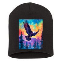 Eagle Spirit Designs Majestic Eagle Silhouette: Freedoms Colors Short Acrylic Beanie