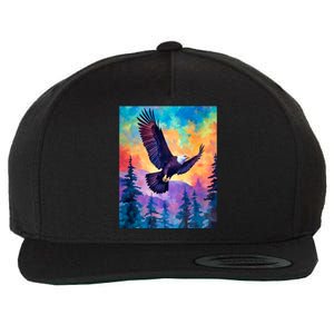 Eagle Spirit Designs Majestic Eagle Silhouette: Freedoms Colors Wool Snapback Cap