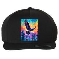 Eagle Spirit Designs Majestic Eagle Silhouette: Freedoms Colors Wool Snapback Cap