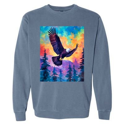 Eagle Spirit Designs Majestic Eagle Silhouette: Freedoms Colors Garment-Dyed Sweatshirt