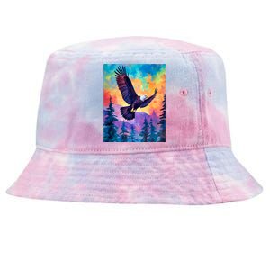 Eagle Spirit Designs Majestic Eagle Silhouette: Freedoms Colors Tie-Dyed Bucket Hat