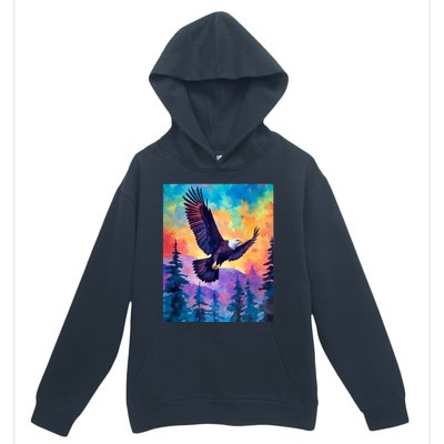 Eagle Spirit Designs Majestic Eagle Silhouette: Freedoms Colors Urban Pullover Hoodie