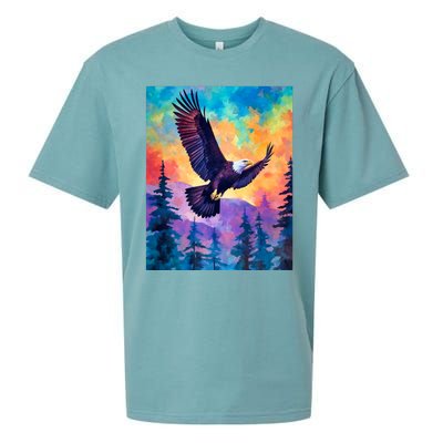 Eagle Spirit Designs Majestic Eagle Silhouette: Freedoms Colors Sueded Cloud Jersey T-Shirt