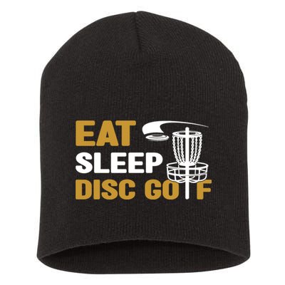 Eat Sleep Disc Golf Frolf Disc Golf Tee Short Acrylic Beanie