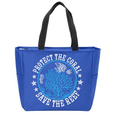 Environtal Saying Diver Protect The Coral Save The Reef Gift Zip Tote Bag