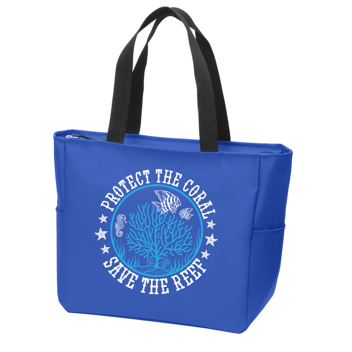 Environtal Saying Diver Protect The Coral Save The Reef Gift Zip Tote Bag
