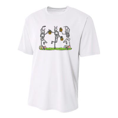 Easter Skeletons Dancing Funny Bunny Bones Youth Performance Sprint T-Shirt