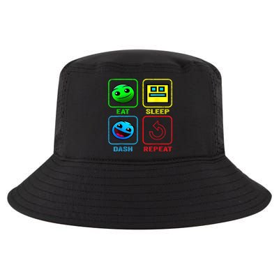 Eat Sleep Dash Repeat Video Game Geometry Video Gamer Cool Gift Cool Comfort Performance Bucket Hat
