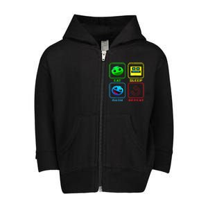 Eat Sleep Dash Repeat Video Game Geometry Video Gamer Cool Gift Toddler Zip Fleece Hoodie