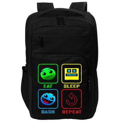 Eat Sleep Dash Repeat Video Game Geometry Video Gamer Cool Gift Impact Tech Backpack