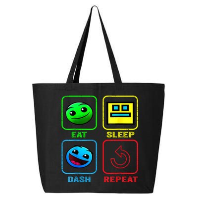 Eat Sleep Dash Repeat Video Game Geometry Video Gamer Cool Gift 25L Jumbo Tote