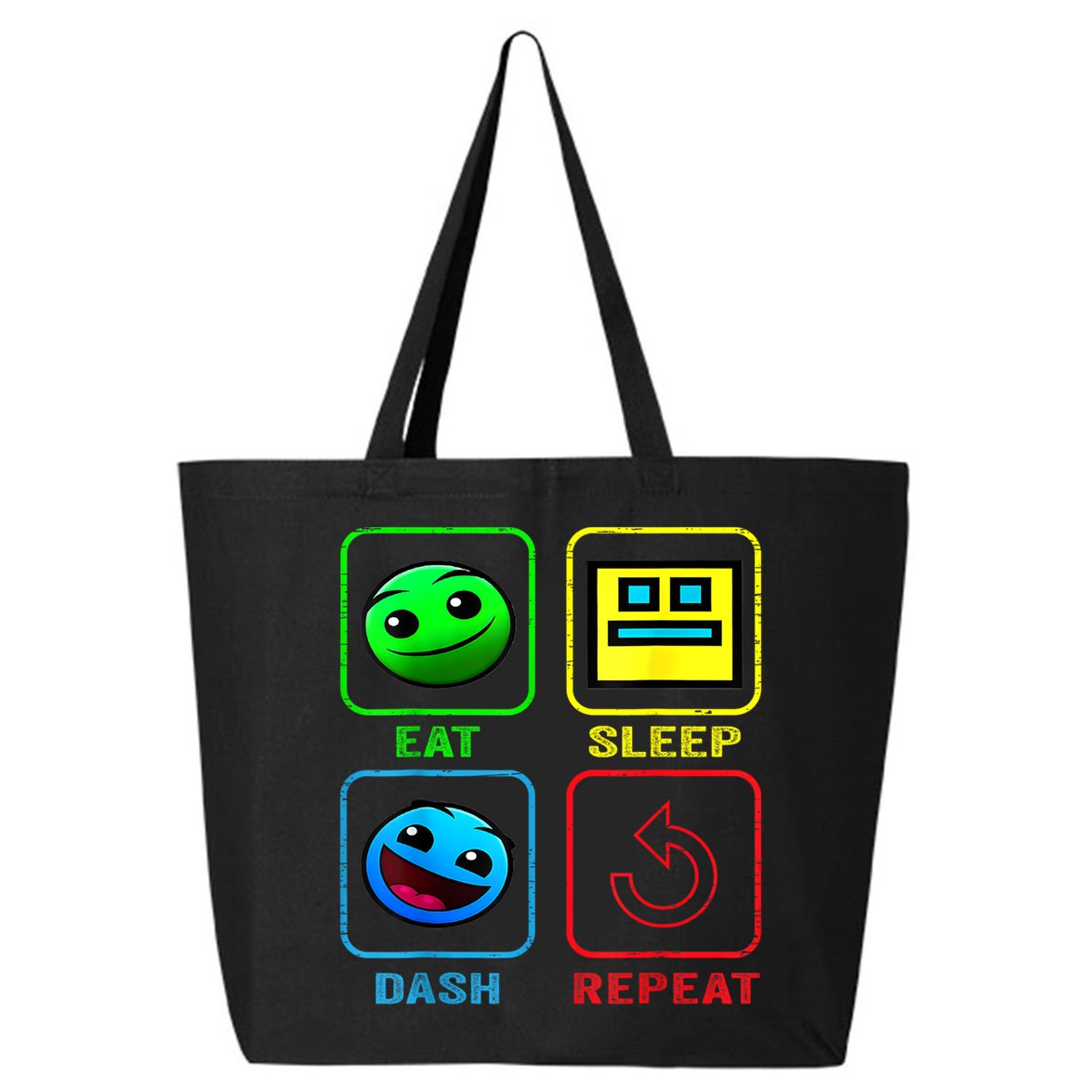 Eat Sleep Dash Repeat Video Game Geometry Video Gamer Cool Gift 25L Jumbo Tote