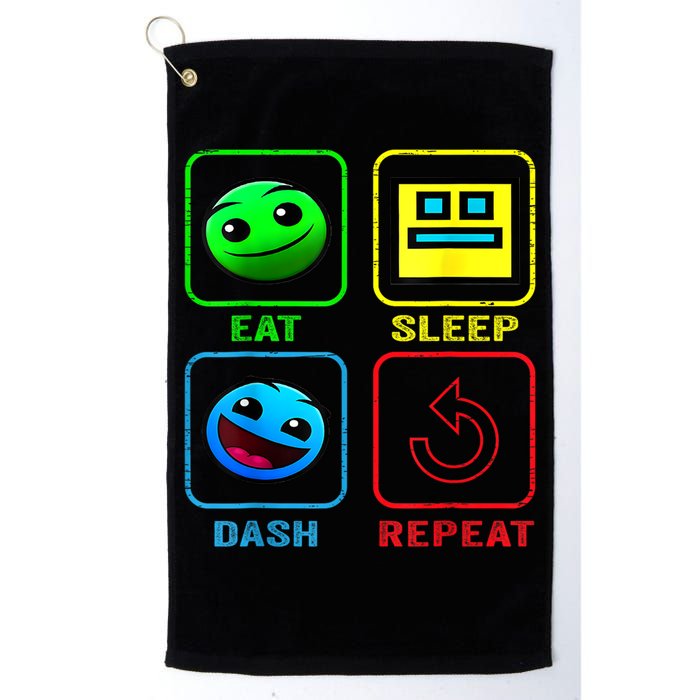 Eat Sleep Dash Repeat Video Game Geometry Video Gamer Cool Gift Golf Towel