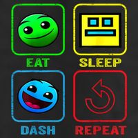 Eat Sleep Dash Repeat Video Game Geometry Video Gamer Cool Gift Golf Towel