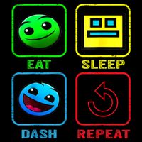 Eat Sleep Dash Repeat Video Game Geometry Video Gamer Cool Gift Wool Snapback Cap