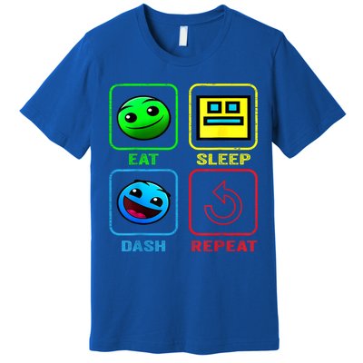 Eat Sleep Dash Repeat Video Game Geometry Video Gamer Cool Gift Premium T-Shirt