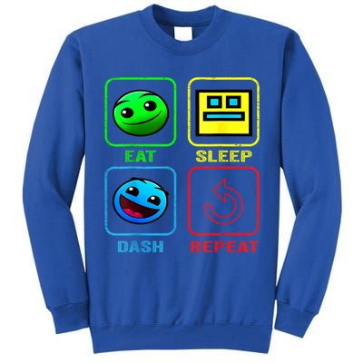 Eat Sleep Dash Repeat Video Game Geometry Video Gamer Cool Gift Tall Sweatshirt