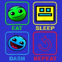 Eat Sleep Dash Repeat Video Game Geometry Video Gamer Cool Gift Baby Bodysuit