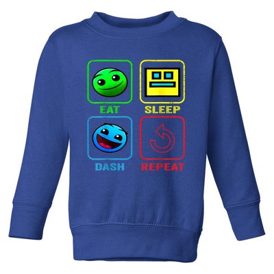 Eat Sleep Dash Repeat Video Game Geometry Video Gamer Cool Gift Toddler Sweatshirt