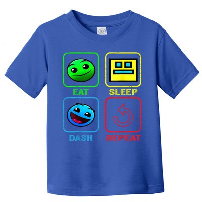 Eat Sleep Dash Repeat Video Game Geometry Video Gamer Cool Gift Toddler T-Shirt