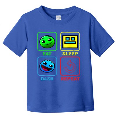 Eat Sleep Dash Repeat Video Game Geometry Video Gamer Cool Gift Toddler T-Shirt