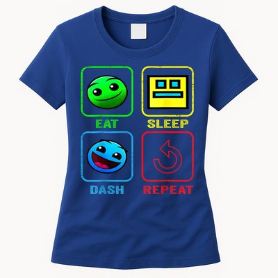 Eat Sleep Dash Repeat Video Game Geometry Video Gamer Cool Gift Womens T-Shirt