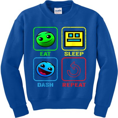 Eat Sleep Dash Repeat Video Game Geometry Video Gamer Cool Gift Kids Sweatshirt