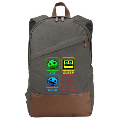 Eat Sleep Dash Repeat Video Game Geometry Video Gamer Cool Gift Cotton Canvas Backpack