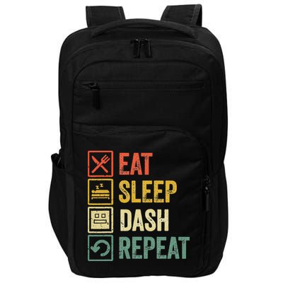 Eat Sleep Dash Repeat Video Game Geometry Impact Tech Backpack