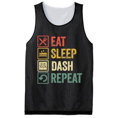 Eat Sleep Dash Repeat Video Game Geometry Mesh Reversible Basketball Jersey Tank