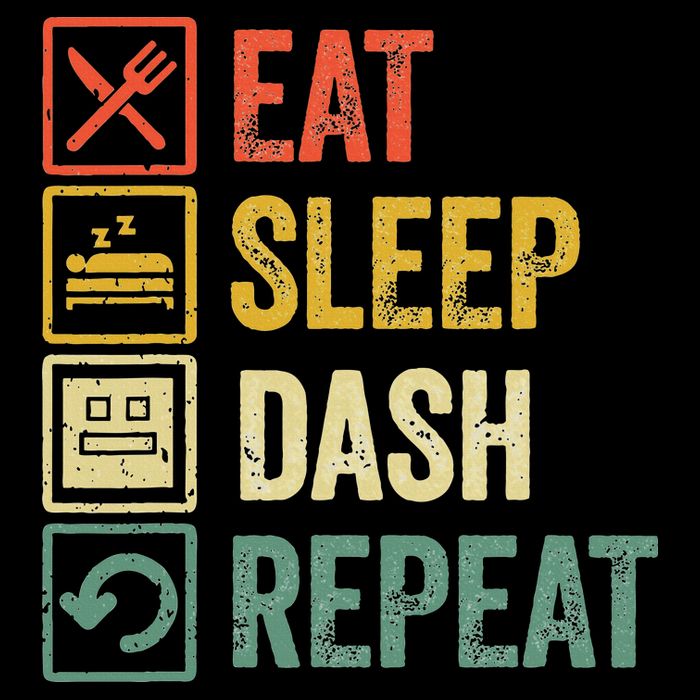 Eat Sleep Dash Repeat Video Game Geometry Mousepad