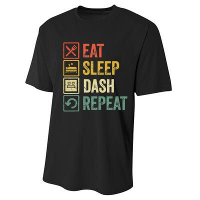 Eat Sleep Dash Repeat Video Game Geometry Performance Sprint T-Shirt