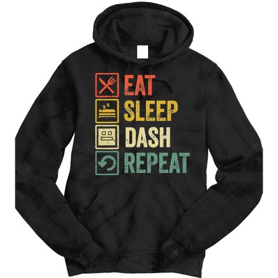 Eat Sleep Dash Repeat Video Game Geometry Tie Dye Hoodie