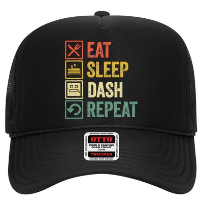 Eat Sleep Dash Repeat Video Game Geometry Trucker Hat