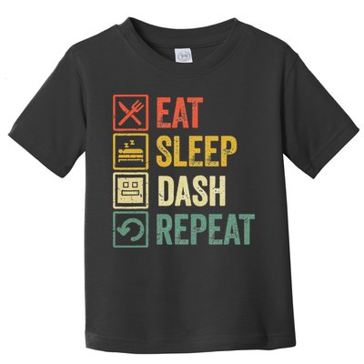 Eat Sleep Dash Repeat Video Game Geometry Toddler T-Shirt