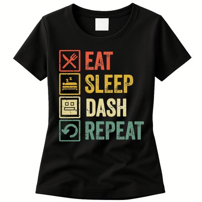 Eat Sleep Dash Repeat Video Game Geometry Womens T-Shirt
