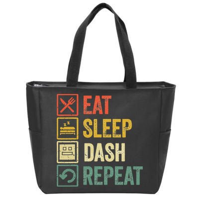 Eat Sleep Dash Repeat Video Game Geometry Zip Tote Bag