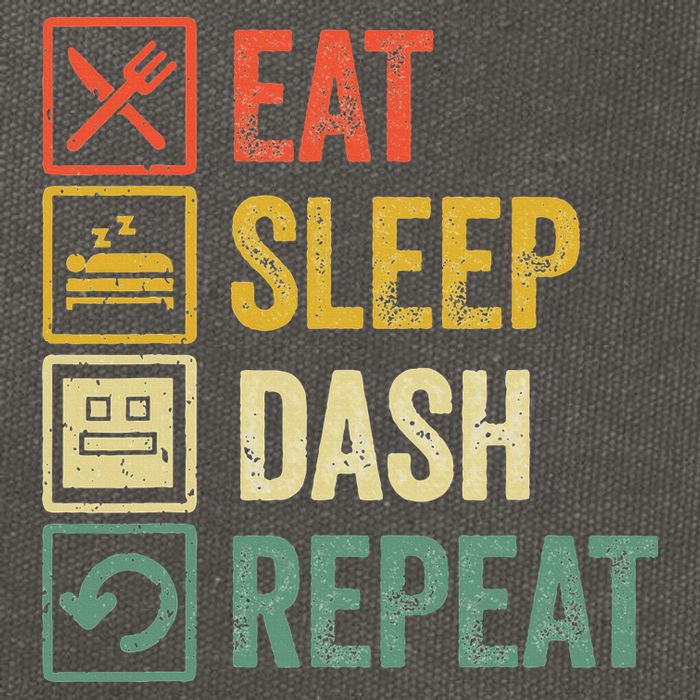 Eat Sleep Dash Repeat Video Game Geometry Cotton Canvas Backpack