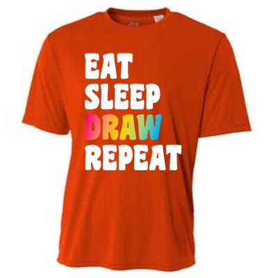 Eat Sleep Draw Repeat Art Funny Artist Creative Drawing Gift Cool Gift Cooling Performance Crew T-Shirt