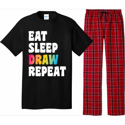 Eat Sleep Draw Repeat Art Funny Artist Creative Drawing Gift Cool Gift Pajama Set