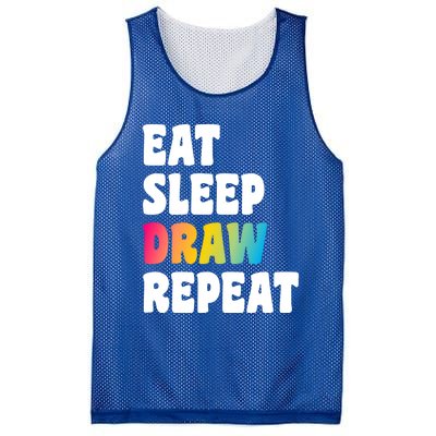 Eat Sleep Draw Repeat Art Funny Artist Creative Drawing Gift Cool Gift Mesh Reversible Basketball Jersey Tank